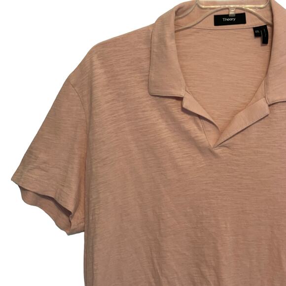 Theory Willem Polo Shirt Men's XXL Lotus Pink Short Sleeve 100% Cotton Casual - Picture 3 of 8